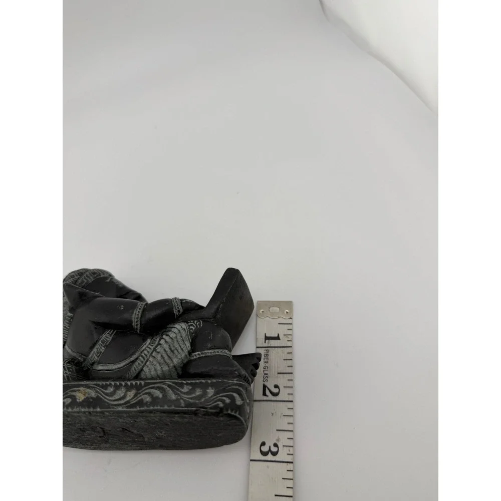 Lord Ganesha Statue‎ Using Laptop Black Carved Figurine Hindu Elephant God Decor